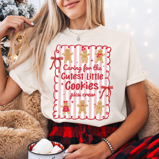 Christmas PICU Comfort Colors Shirt, Pediatric ICU T-Shirt, PICU Crew Christmas Shirt, Cute Gingerbread Nurse Tee, Picu Nurse Gifts, Picu Rn