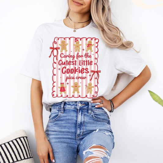 Christmas PICU Shirt, Pediatric ICU T-Shirt, PICU Crew Christmas Shirt, Cute Gingerbread Nurse Tee, Picu Nurse Gifts, Xmas Picu Rn Tee