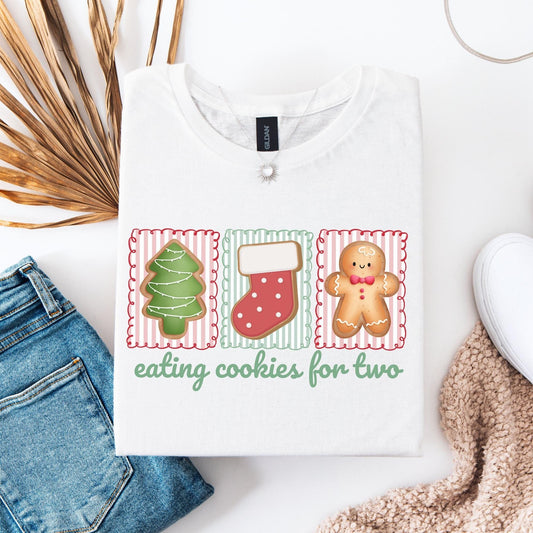 Christmas Pregnancy Announcement Shirt, Christmas Baby Reveal Tee, Pregnant Holiday TShirt, Gingerbread Cookie Reveal, Xmas Baby Shower Gift