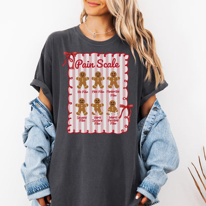 Funny Nurse Christmas Comfort Colors Shirt, Pain Scale T-Shirt, Gingerbread Nurse Tee, Christmas Gift for Nurse, Doctor Holiday Crewneck, RN