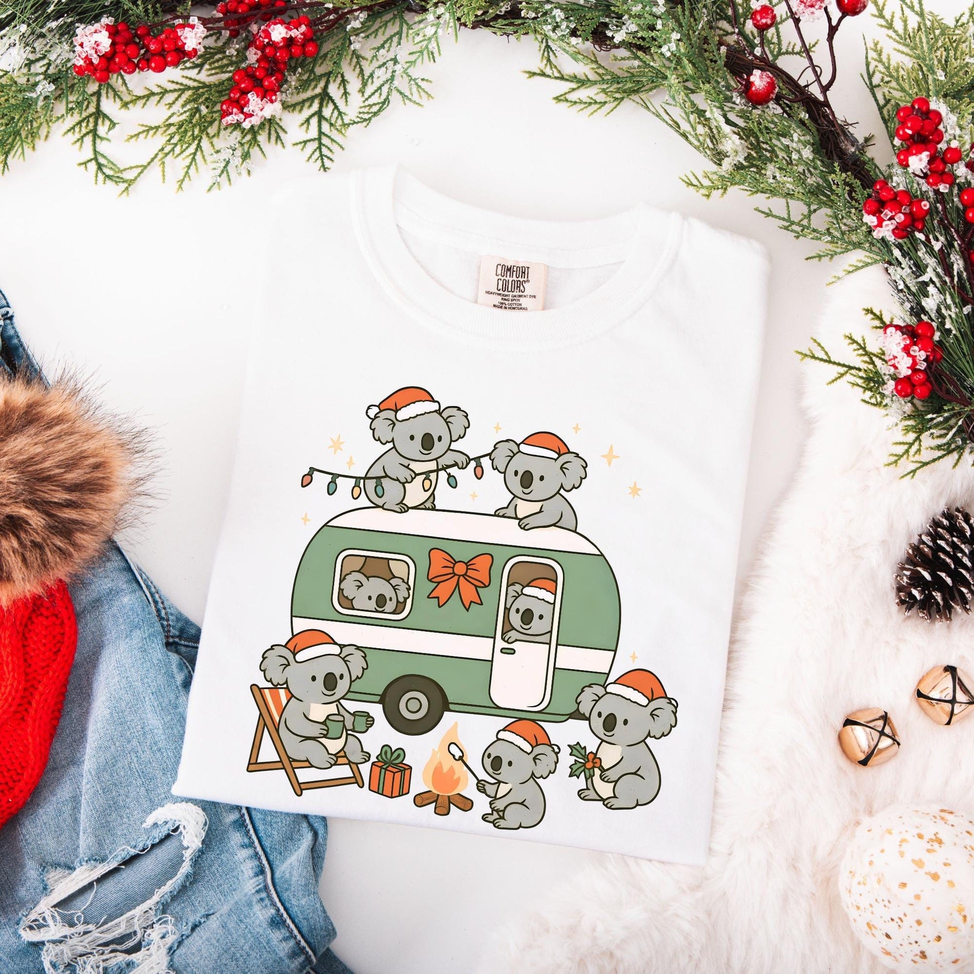 Koala Christmas Shirt Comfort Colors, Australian Animals Tee, Cute Matching Family Aussie Holiday T-Shirt, Funny Christmas Shirts