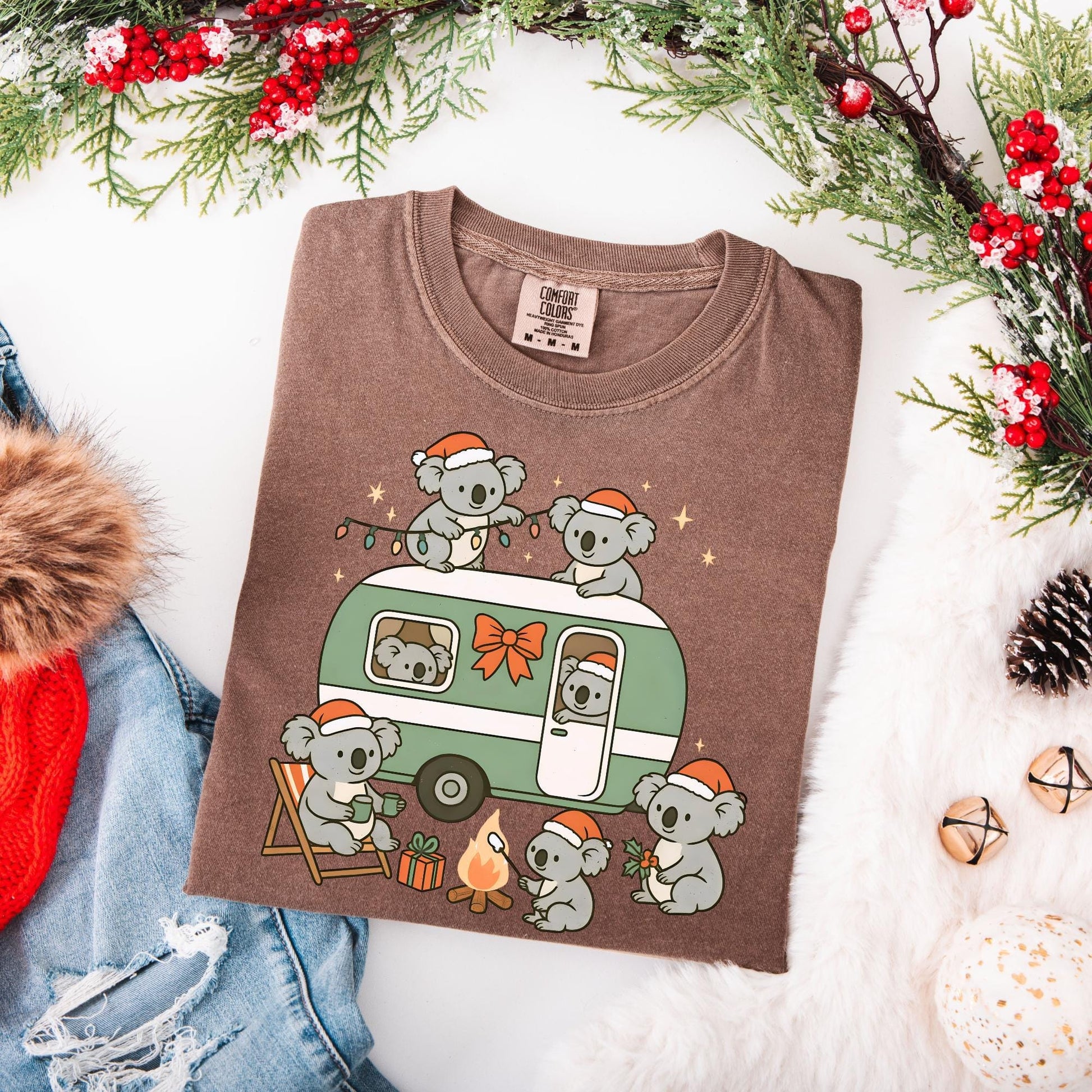 Koala Christmas Shirt Comfort Colors, Australian Animals Tee, Cute Matching Family Aussie Holiday T-Shirt, Funny Christmas Shirts