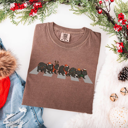 Tasmanian Devil Christmas Comfort Colors Shirt, Australian Animals Tee, Matching Family Aussie Christmas T-Shirt, Funny Christmas Shirts,