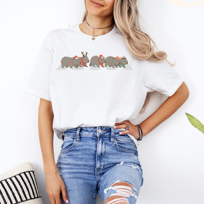 Wombat Christmas Shirt | Australian Animals Tee | Matching Family Aussie Xmas T-Shirts | Funny Kids & Expat Holiday Gifts | Christmas Shirt