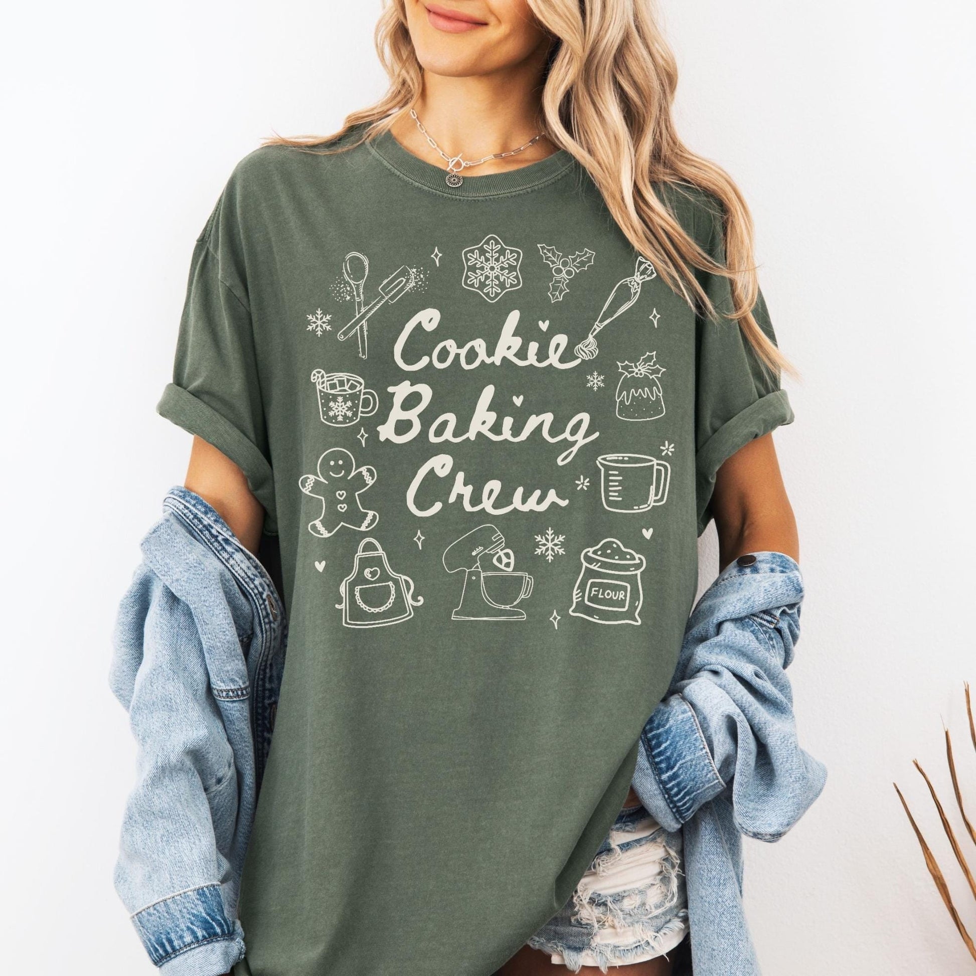 Custom The Cookie Crew Comfort Colors Shirt, Christmas Baking Crew Shirts, Family Christmas Shirt, Matching Family Shirts, Gift for Baker,