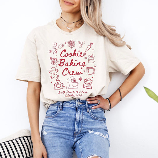 Custom Cookie Baking Crew Shirt, Christmas Baking Crew Shirts, Family Christmas Shirt, Matching Family Shirts, Gift for Baker, Holiday Gifts