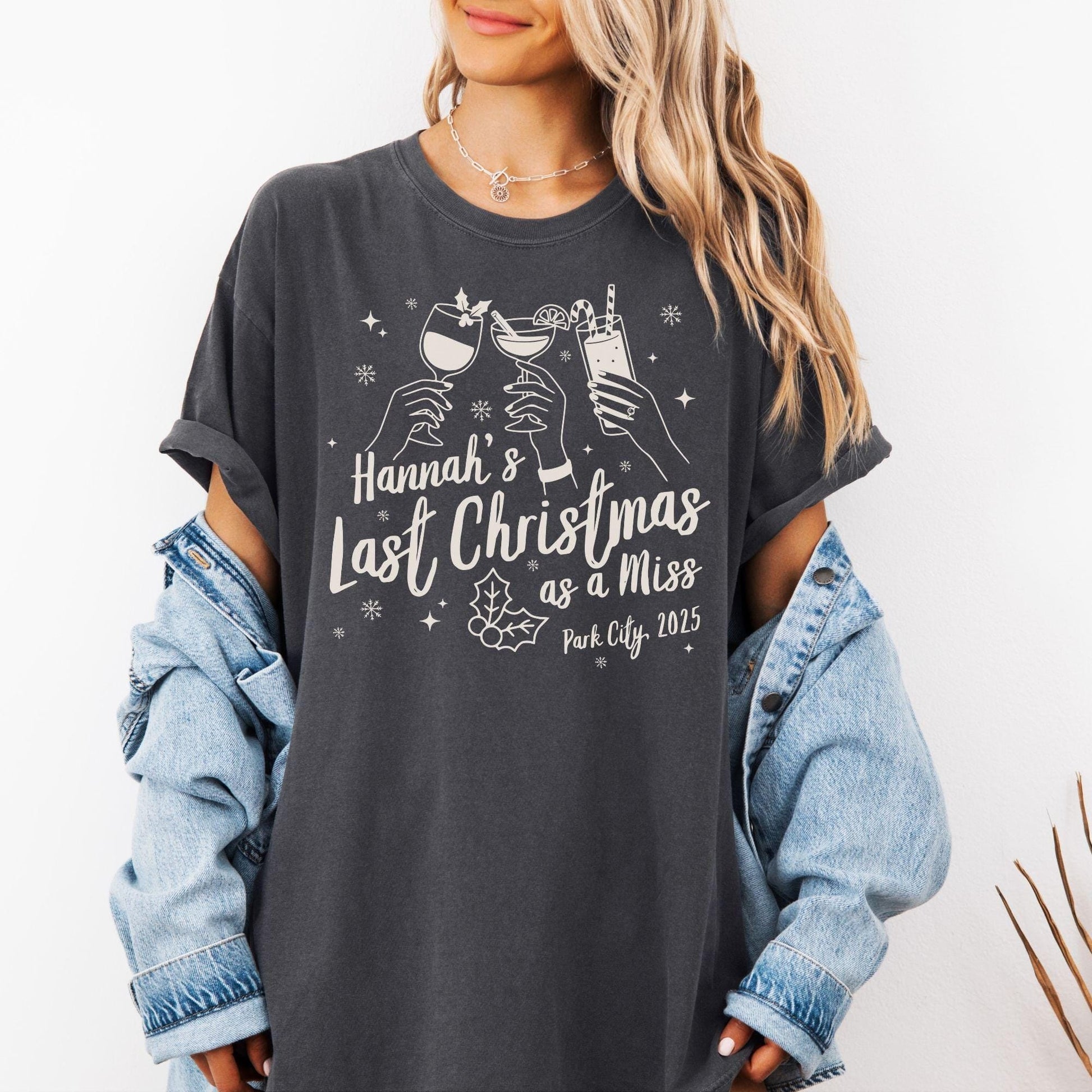 Custom Christmas Bachelorette Comfort Colors Shirt, Personalized Bridal Party Tees, Trendy Bach, Winter Bach Party Gift, Bridesmaid Proposal
