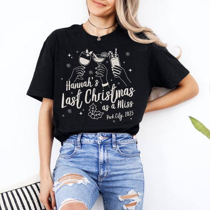 Custom Christmas Bachelorette Shirt, Personalized Bridal Party Tees, Trendy Bach, Winter Bach Party Gift, Bridesmaid Proposal, Hens Party