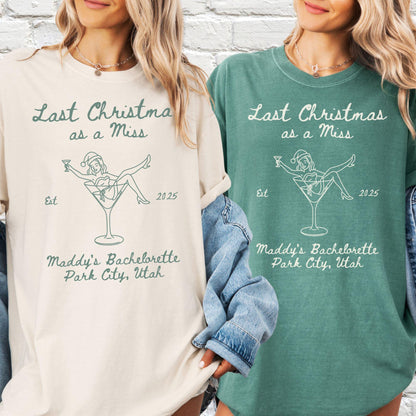 Custom Christmas Bachelorette Comfort Colors Shirt, Personalized Bridal Party Tees, Trendy Bach, Winter Bach Party Gift, Bridesmaid Proposal