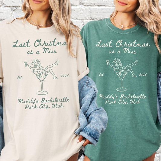 Custom Christmas Bachelorette Comfort Colors Shirt, Personalized Bridal Party Tees, Trendy Bach, Winter Bach Party Gift, Bridesmaid Proposal