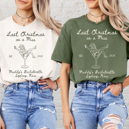 Custom Christmas Bachelorette Shirt, Personalized Bridal Party Tees, Trendy Bach, Winter Bach Party Gift, Bridesmaid Proposal, Hens Party