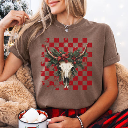 Western Christmas Comfort Colors Shirt, Vintage Merry Christmas TShirt, Christmas Western Outfit, Xmas Gift For Her, Coquette Cowgirl Tee