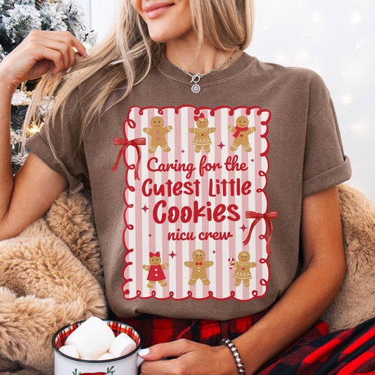 Christmas NICU Comfort Colors Shirt, Neonatal ICU T-Shirt, NICU Crew Christmas Shirt, Cute Gingerbread Nurse Tee, Nicu Nurse Gifts, Nicu Rn