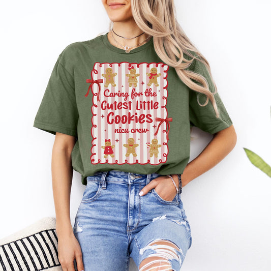 Christmas NICU Shirt, Neonatal ICU T-Shirt, NICU Crew Christmas Shirt, Cute Gingerbread Nurse Tee, Nicu Nurse Gifts, Xmas Nicu Rn Tee