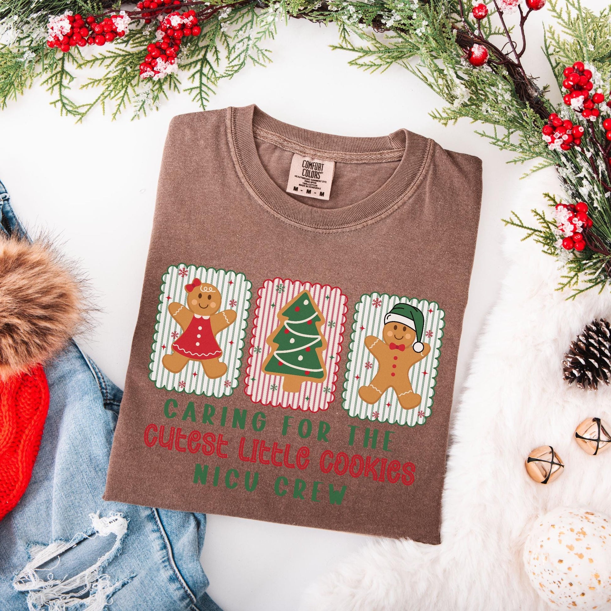 Christmas NICU Comfort Colors Shirt, Neonatal ICU T-Shirt, NICU Crew Christmas Shirt, Cute Gingerbread Nurse Tee, Nicu Nurse Gifts, Nicu Rn
