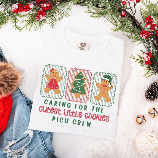 Christmas PICU Comfort Colors Shirt, Pediatric ICU T-Shirt, PICU Crew Christmas Shirt, Cute Gingerbread Nurse Tee, Picu Nurse Gifts, Picu Rn