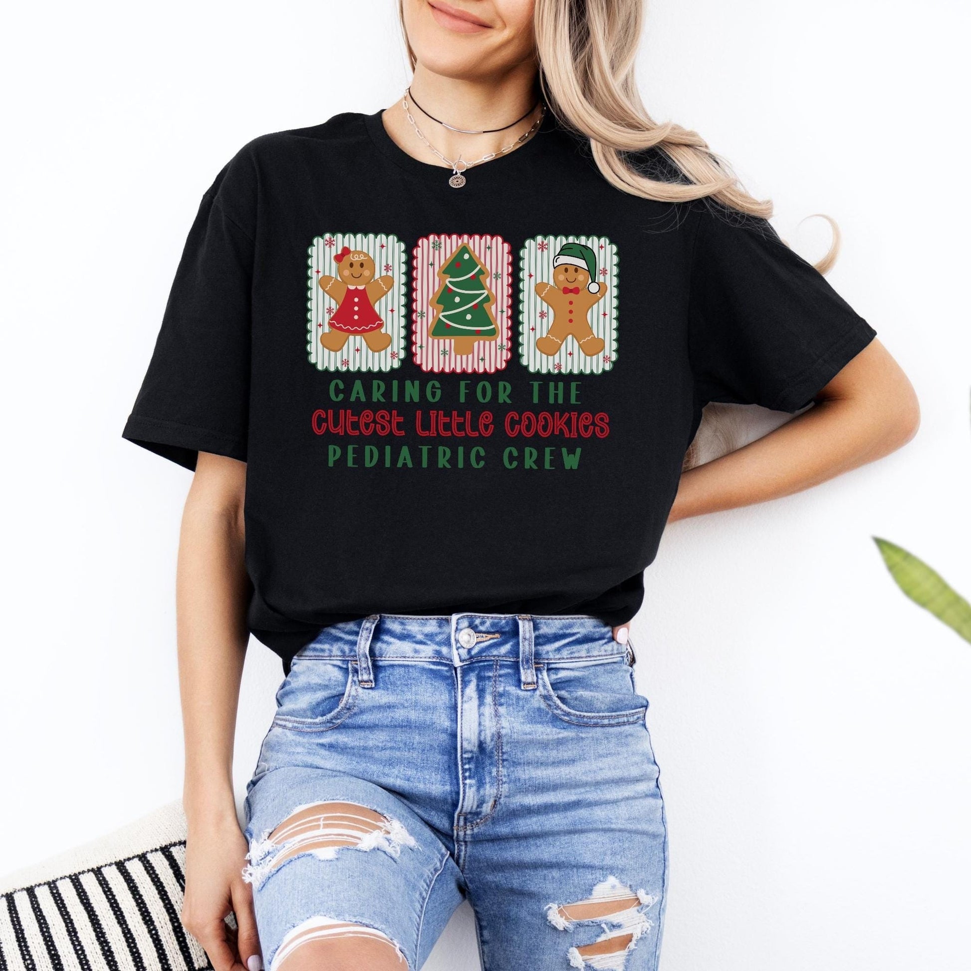 Christmas Pediatric Nurse Shirt, Ped T-Shirt, Pediatric Crew Christmas Shirt, Cute Gingerbread Nurse Tee, Gift for Peds Nurse, School Nurse