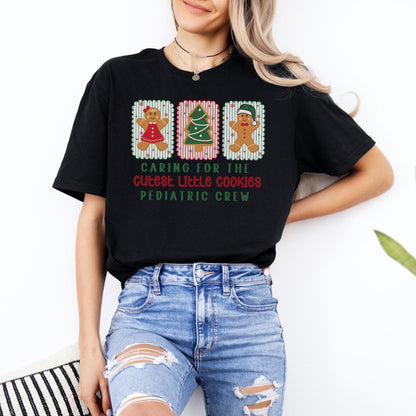 Christmas Pediatric Nurse Shirt, Ped T-Shirt, Pediatric Crew Christmas Shirt, Cute Gingerbread Nurse Tee, Gift for Peds Nurse, School Nurse
