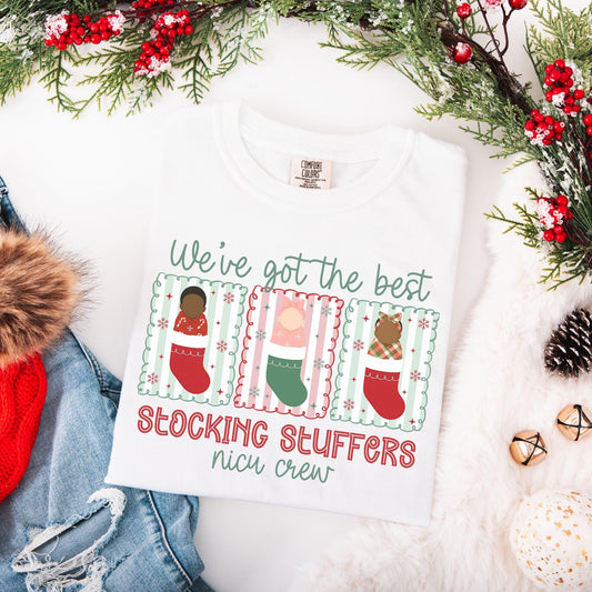 NICU Nurse Christmas Comfort Colors Shirt, Neonatal ICU T-Shirt, NICU Crew Christmas Shirts, Holiday Gifts for Neonatal Nurse, Matching Tees