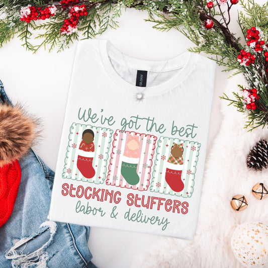 Christmas Labor And Delivery Nurse Shirt, L&D Nurse Christmas T-Shirt, OB Nurse Christmas Gift, Matching Labor Nurse Tees, Midwife Shirts