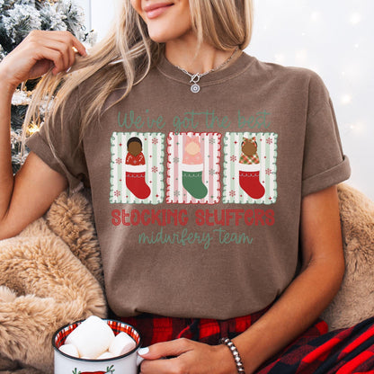 Christmas Midwifery Team Comfort Colors Shirt, Nurse Midwife Christmas T-Shirt, Birth Center Christmas Gift, Matching Midwife Xmas Tees