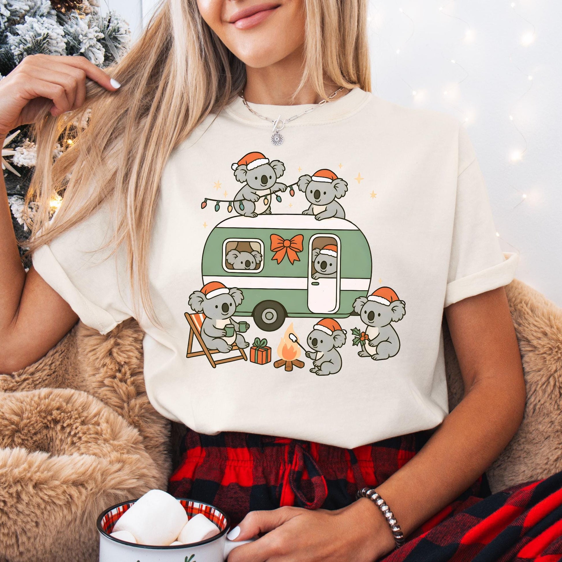 Koala Christmas Shirt Comfort Colors, Australian Animals Tee, Cute Matching Family Aussie Holiday T-Shirt, Funny Christmas Shirts