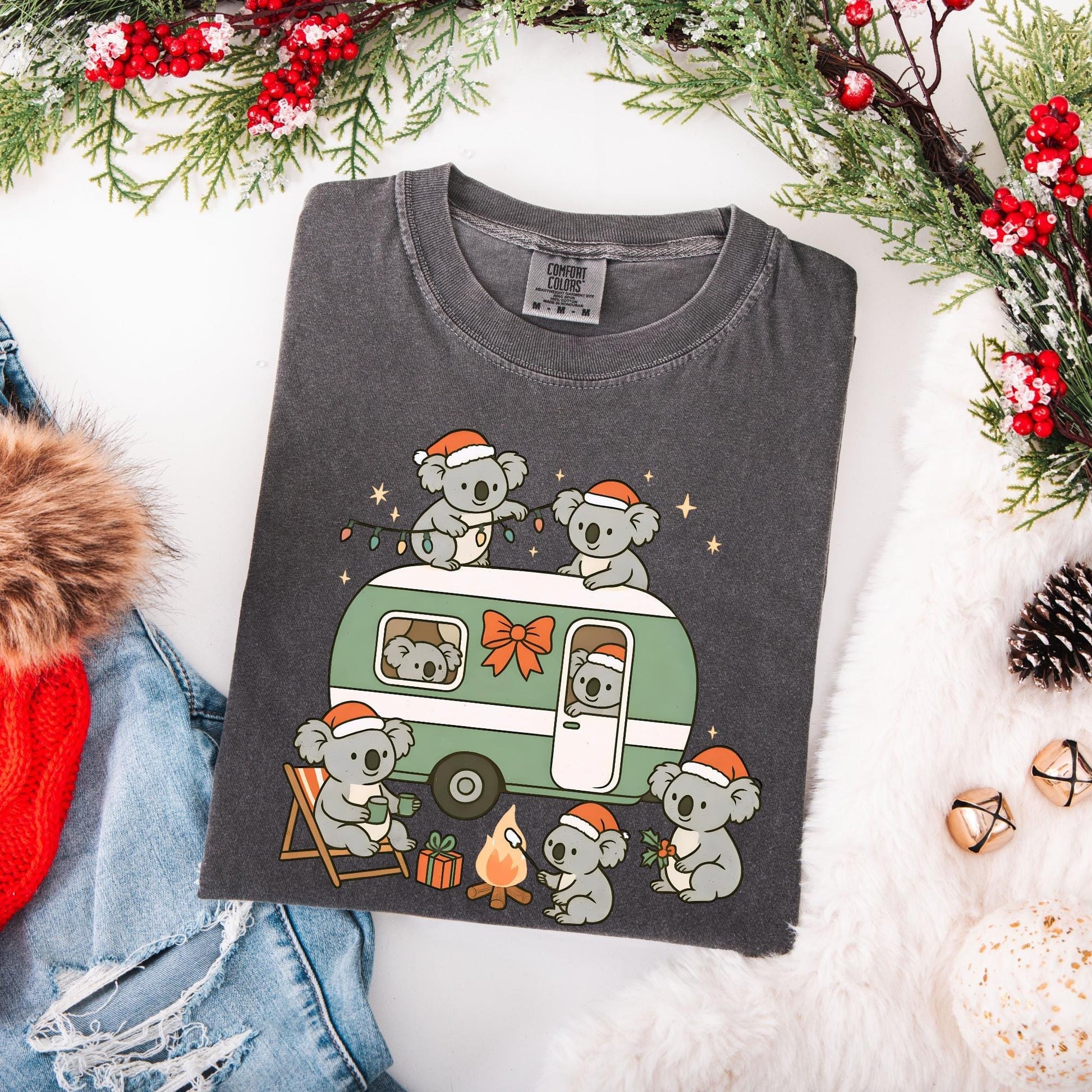 Koala Christmas Shirt Comfort Colors, Australian Animals Tee, Cute Matching Family Aussie Holiday T-Shirt, Funny Christmas Shirts