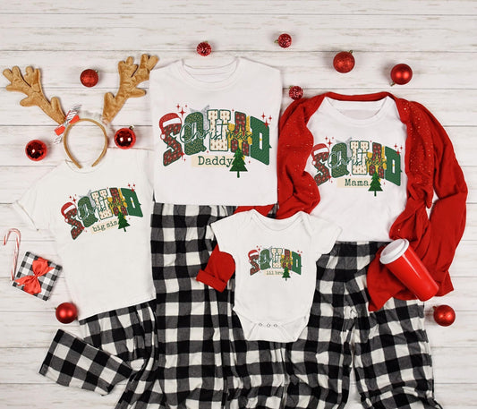 Custom Family Christmas Shirt, Personalized Name Xmas Shirts, Matching Holiday Christmas Tees, Family Christmas TShirt, Trendy Holiday Gift