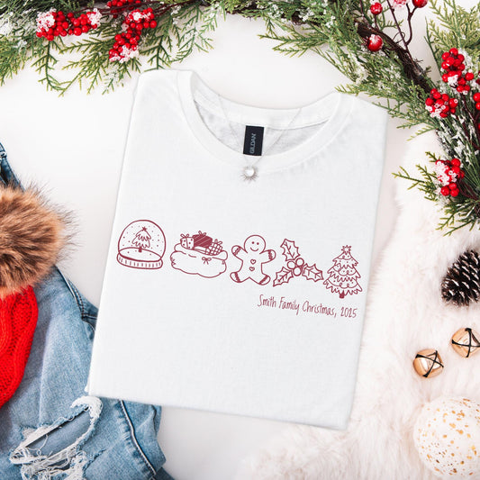 Custom Family Christmas Shirt, Personalized Name Xmas Shirts, Matching Family Holiday Tees, Group Christmas T-Shirts, Trendy Holiday Gifts