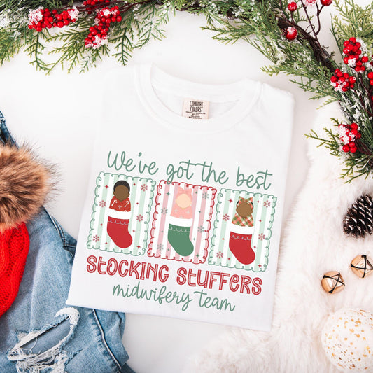 Christmas Midwifery Team Comfort Colors Shirt, Nurse Midwife Christmas T-Shirt, Birth Center Christmas Gift, Matching Midwife Xmas Tees