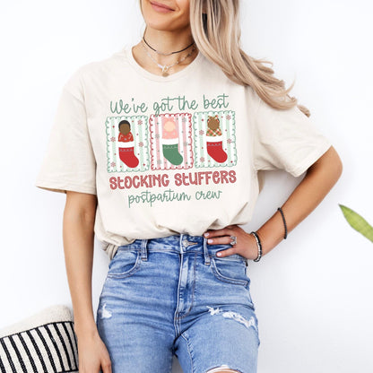 Postpartum Nurse Christmas Shirt, Mother Baby Unit T-Shirt, L&D Nurse Xmas Gift, Matching MBU Crew Tees, Midwife Shirts, OBGYN Holiday Shirt