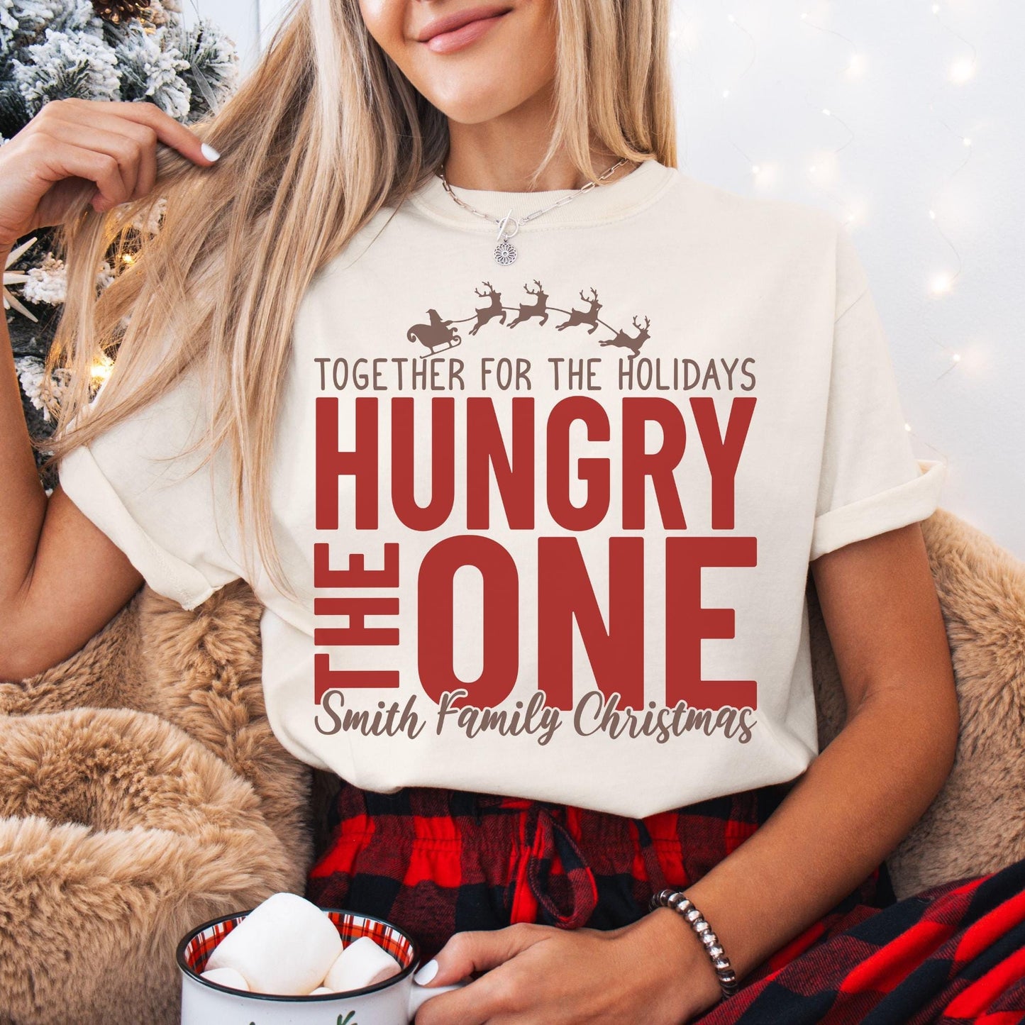 Custom Family Christmas Comfort Colors Shirt, Personalized Name Xmas Shirts, Family Christmas Pajamas, Matching Holiday Tees, Funny T-Shirts