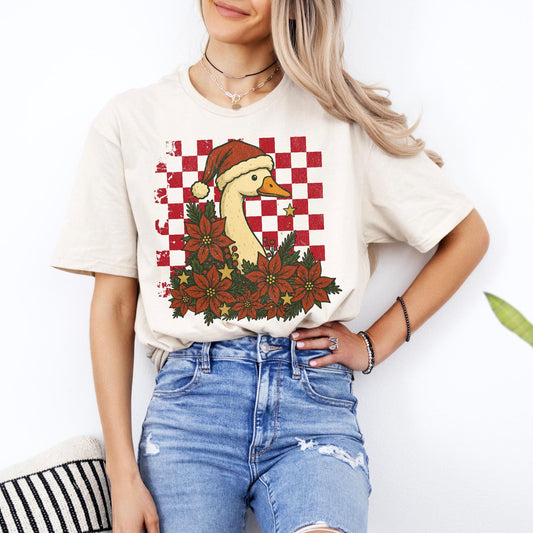 Christmas Gooses Shirt, Silly Goose Christmas Shirts, Xmas Gifts for Her, Trendy Holiday TShirt, Santa Goose Tee, Farm Lover Gift, Funny Tee