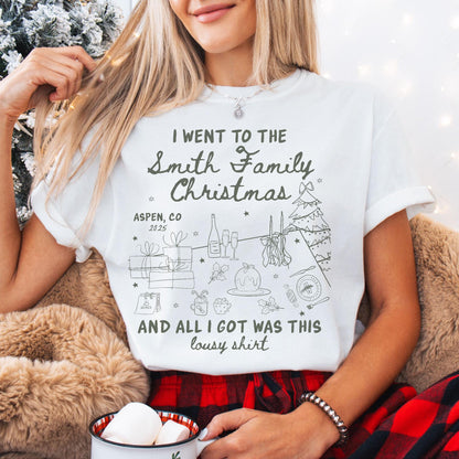 Custom Family Christmas Comfort Colors Shirt, Personalized Name Xmas Shirts, Family Christmas Pajamas, Matching Holiday Tees, Funny T-Shirts