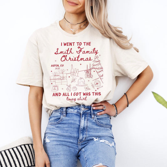 Custom Funny Family Christmas Shirt, Personalized Name Xmas Shirts, Matching Family Holiday Tees, Group Christmas T-Shirts, Trendy Holiday