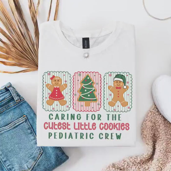Christmas Pediatric Nurse Shirt, Ped T-Shirt, Pediatric Crew Christmas Shirt, Cute Gingerbread Nurse Tee, Gift for Peds Nurse, School Nurse