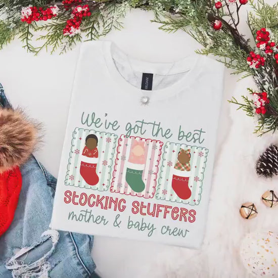 Christmas Mother and Baby Nurse Shirt, Mother Baby Unit T-Shirt, L&D Nurse Christmas Gift, Matching MBU Crew Tees, Postpartum Nurse Gifts
