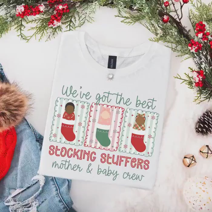 Christmas Mother and Baby Nurse Shirt, Mother Baby Unit T-Shirt, L&D Nurse Christmas Gift, Matching MBU Crew Tees, Postpartum Nurse Gifts
