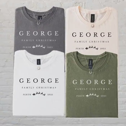 Custom Family Christmas Shirt, Personalized Name Xmas Shirts, Matching Family Holiday Tees, Group Christmas T-Shirts, Trendy Holiday Gifts