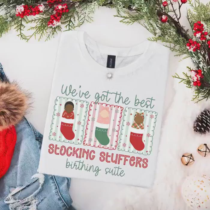 Christmas Birthing Suite Nurse Midwife Shirt, L&D Nurse Christmas T-Shirt, OB Nurse Christmas Gift, Matching Labor Nurse Tees, Midwife Shirt