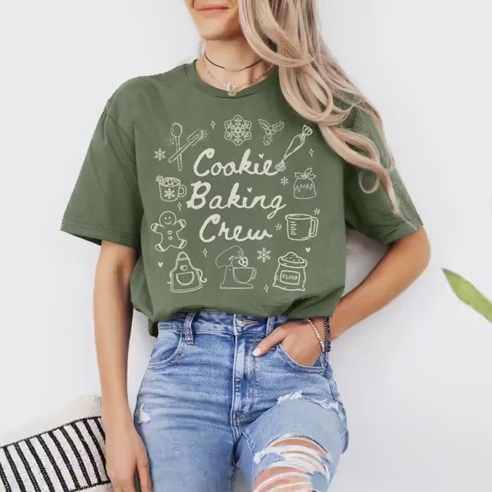 Custom Cookie Baking Crew Shirt, Christmas Baking Crew Shirts, Family Christmas Shirt, Matching Family Shirts, Gift for Baker, Holiday Gifts
