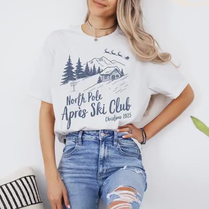 Après Ski Club Shirt, Matching Family Christmas Tshirts, Christmas Group Tees, Ski Vacation Gifts, Trendy Holiday Gift, Vintage Santa Shirts