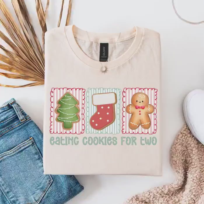 Christmas Pregnancy Announcement Shirt, Christmas Baby Reveal Tee, Pregnant Holiday TShirt, Gingerbread Cookie Reveal, Xmas Baby Shower Gift