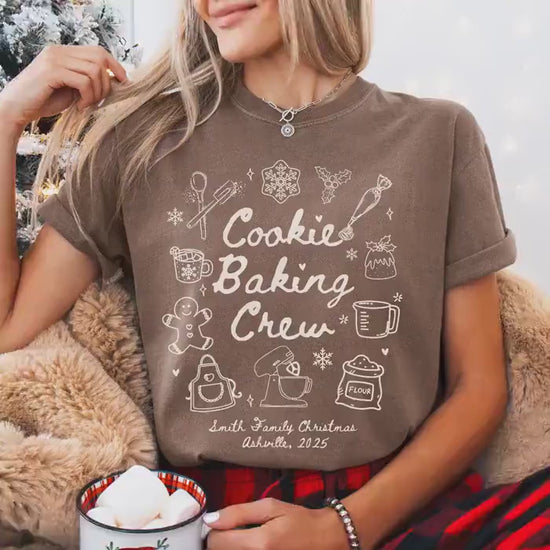 Custom The Cookie Crew Comfort Colors Shirt, Christmas Baking Crew Shirts, Family Christmas Shirt, Matching Family Shirts, Gift for Baker,