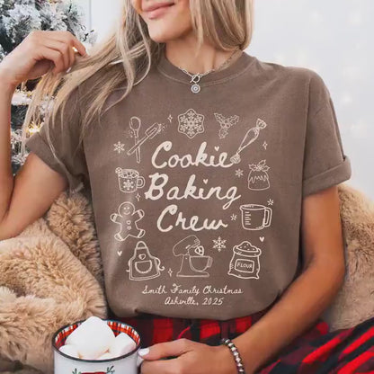 Custom The Cookie Crew Comfort Colors Shirt, Christmas Baking Crew Shirts, Family Christmas Shirt, Matching Family Shirts, Gift for Baker,