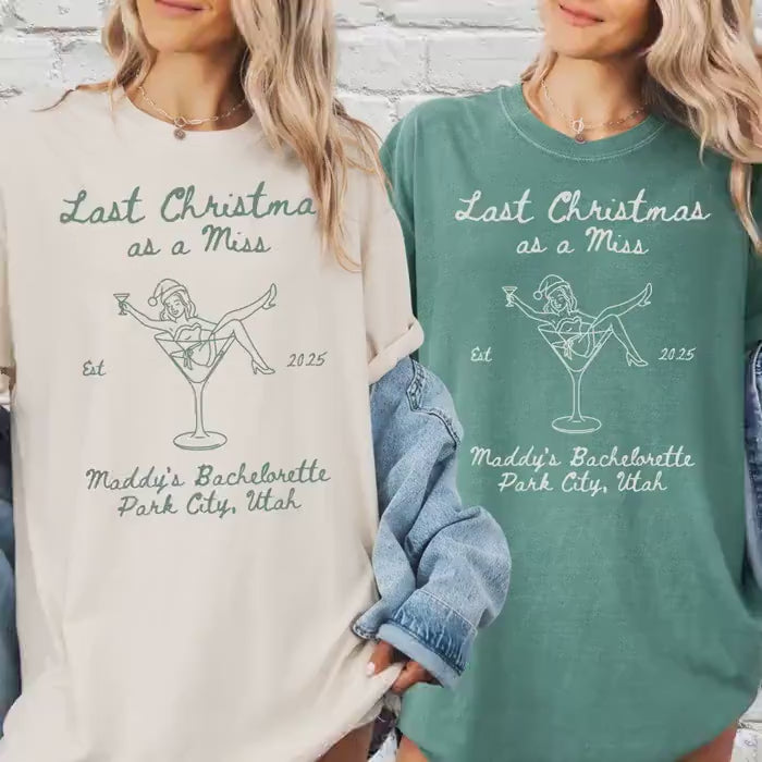 Custom Christmas Bachelorette Comfort Colors Shirt, Personalized Bridal Party Tees, Trendy Bach, Winter Bach Party Gift, Bridesmaid Proposal