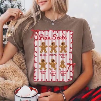 Funny Nurse Christmas Comfort Colors Shirt, Pain Scale T-Shirt, Gingerbread Nurse Tee, Christmas Gift for Nurse, Doctor Holiday Crewneck, RN