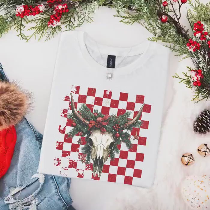 Western Christmas Shirt, Vintage Merry Christmas TShirt, Christmas Western Outfit, Xmas Gift For Her, Coquette Cowgirl Tee, Holiday Crewneck