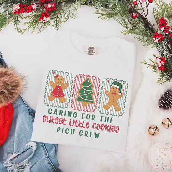 Christmas PICU Comfort Colors Shirt, Pediatric ICU T-Shirt, PICU Crew Christmas Shirt, Cute Gingerbread Nurse Tee, Picu Nurse Gifts, Picu Rn