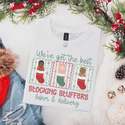 Christmas Labor And Delivery Nurse Shirt, L&D Nurse Christmas T-Shirt, OB Nurse Christmas Gift, Matching Labor Nurse Tees, Midwife Shirts